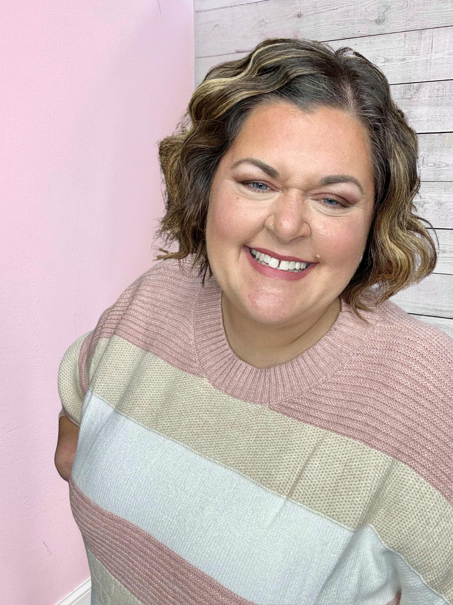 "Loving Touch" Pink Stripe Sweater