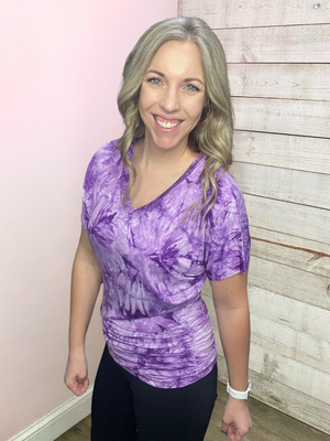 "On Point" Purple Tie-Dye Top