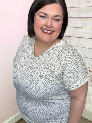 "Little Moments" Animal Print Short Sleeve Top