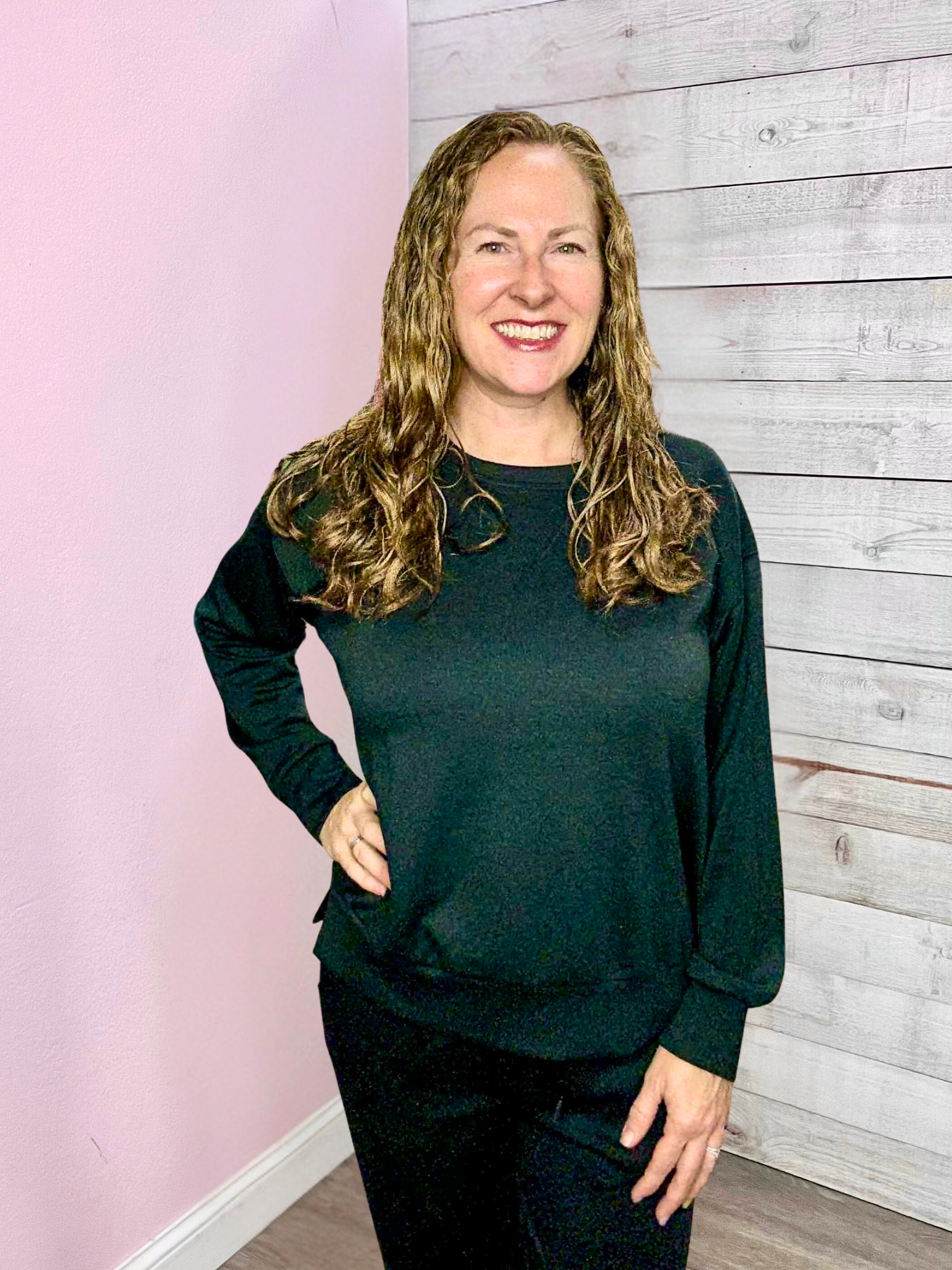 "Closer To Love" Solid Sweatshirt- Black