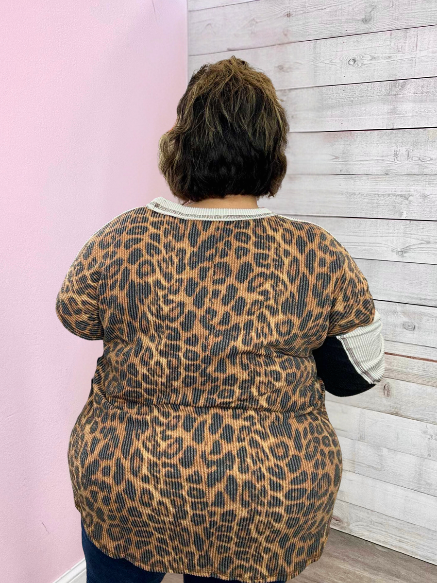 "Leopard Love" Animal Print Colorblock Top