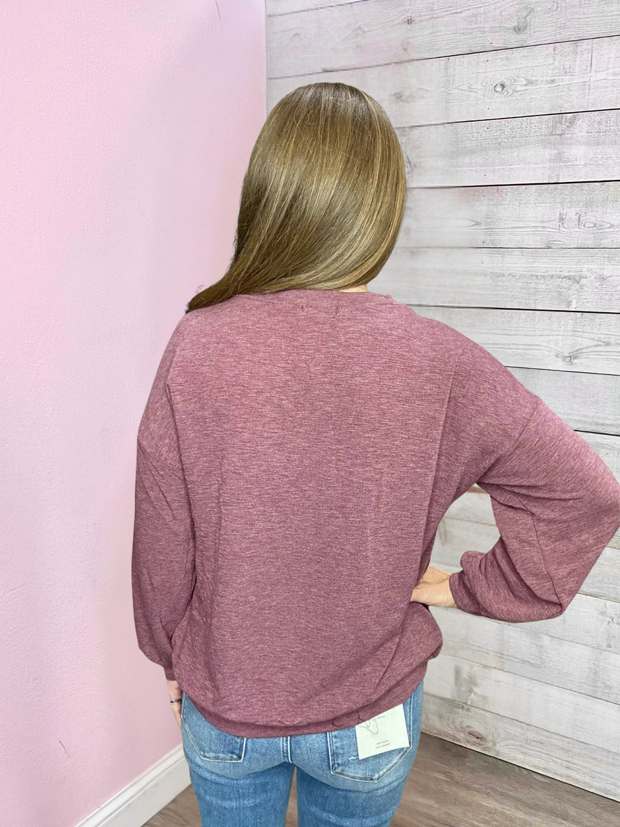 "Love Finds You" Plum Sweatshirt w/Pockets