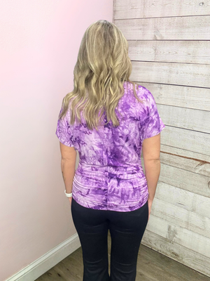 "On Point" Purple Tie-Dye Top
