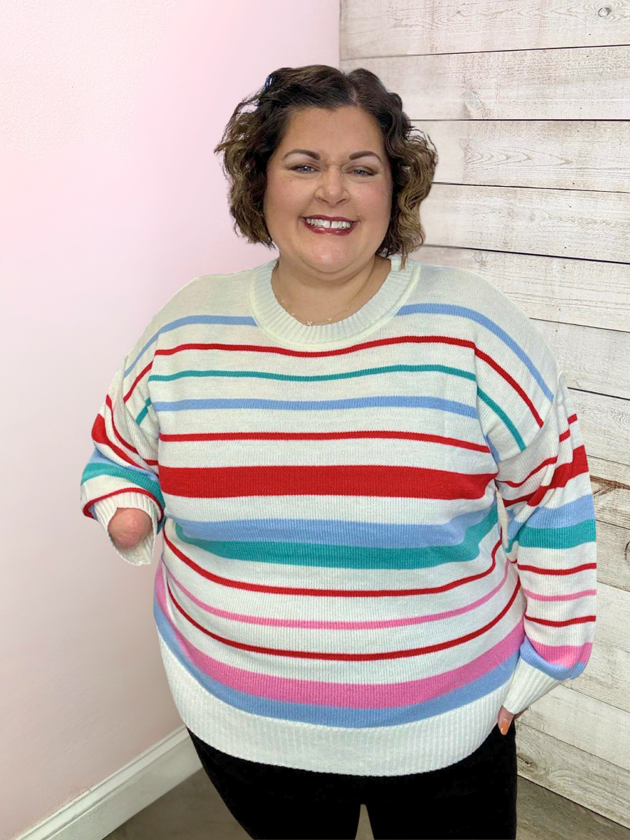 "Looking That Way" Multi Stripe Sweater