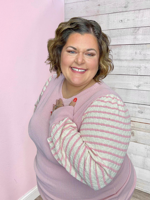 "Blush Breeze" Pink Striped Top