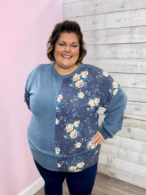 "Wildflower" Floral Contrast Top