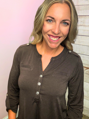 "Harvest Hues" Solid Brown Luxe Lizzy Top