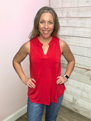 "New Favorite" Lizzy Sleeveless Top- Red