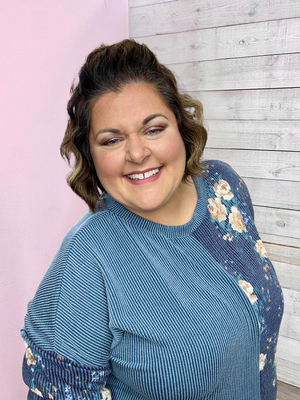 "Wildflower" Floral Contrast Top