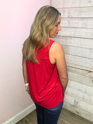 "New Favorite" Lizzy Sleeveless Top- Red