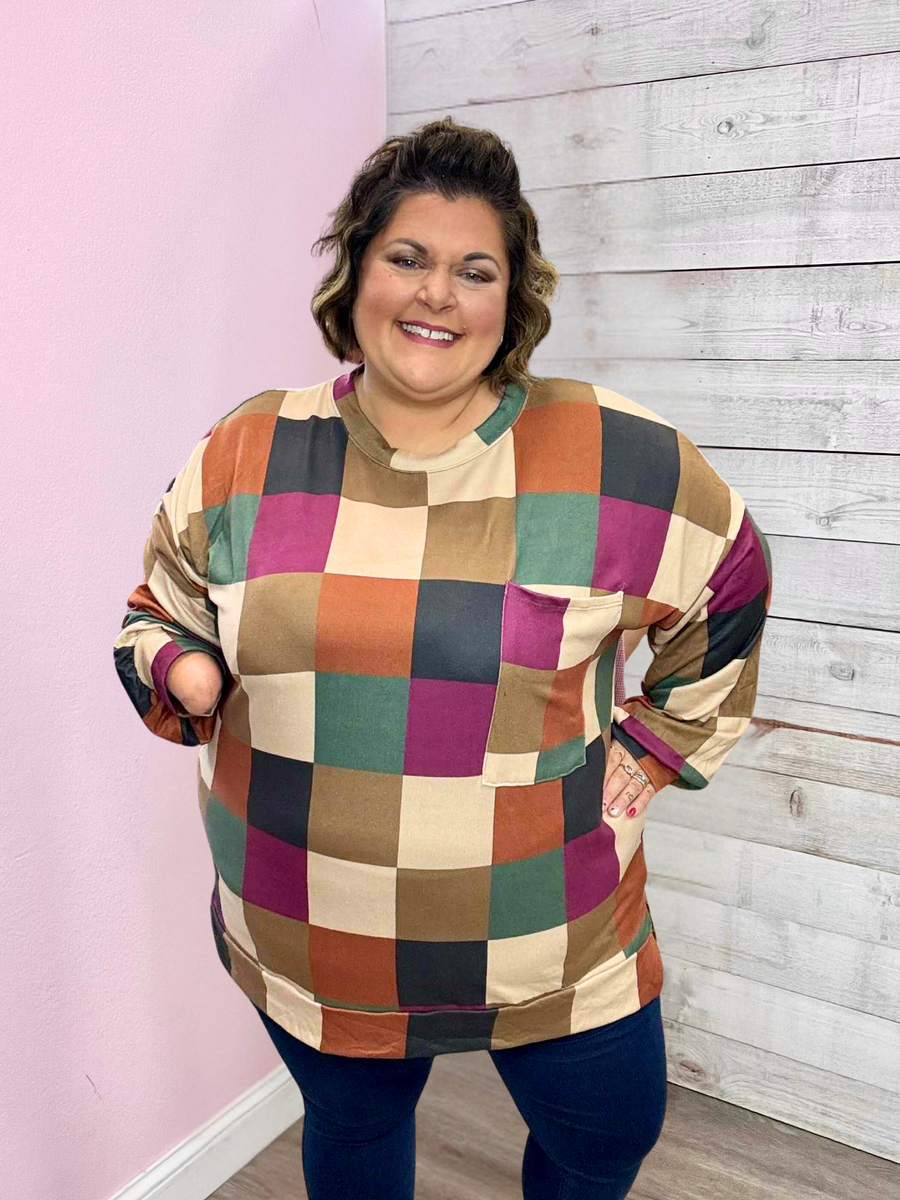 "Sweet Smile" Checkered Top