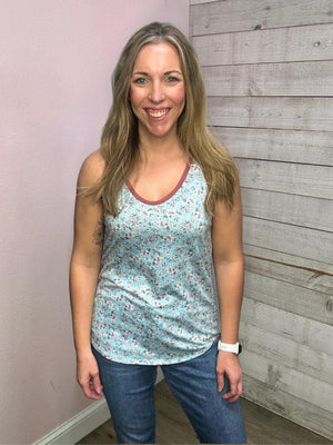 "Floral Beauty" Floral Print Tank Top