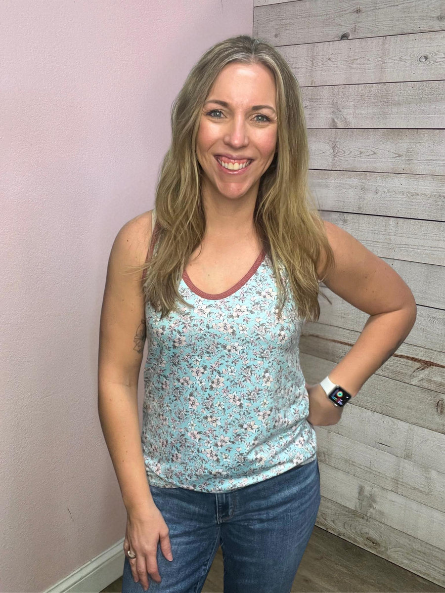 "Floral Beauty" Floral Print Tank Top