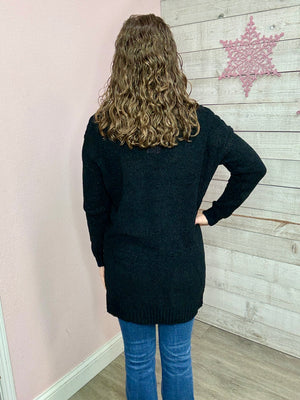 "Doing Great Things" Black Sweater Cardigan *FINAL SALE*