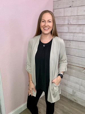 "Basic Need" Gabby Kimono- Taupe *FINAL SALE*