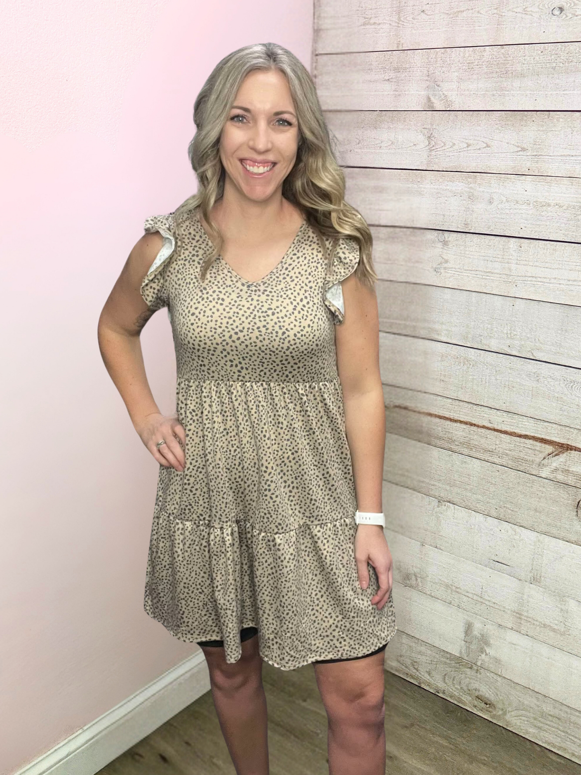 "See You Out" Animal Print Tiered Dress