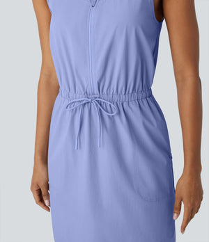 "Worth the Risk" Water Repellent Blue Dress