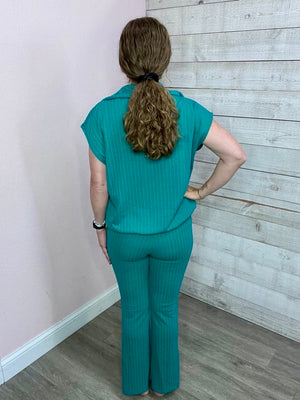 "Looking Good" Green Ribbed Pants *FINAL SALE*
