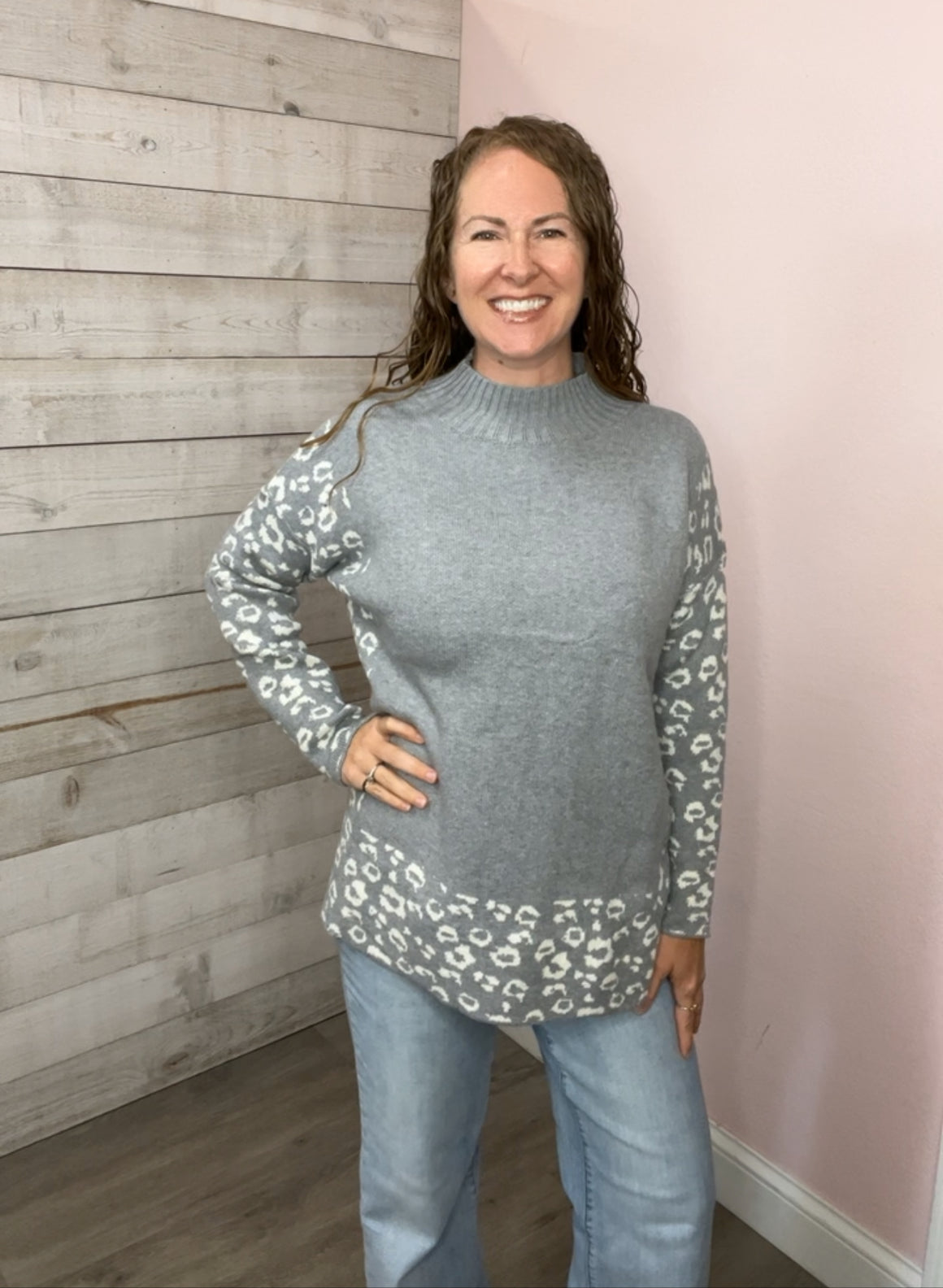 "Go All In" Leopard Contrast Sweater *FINAL SALE*
