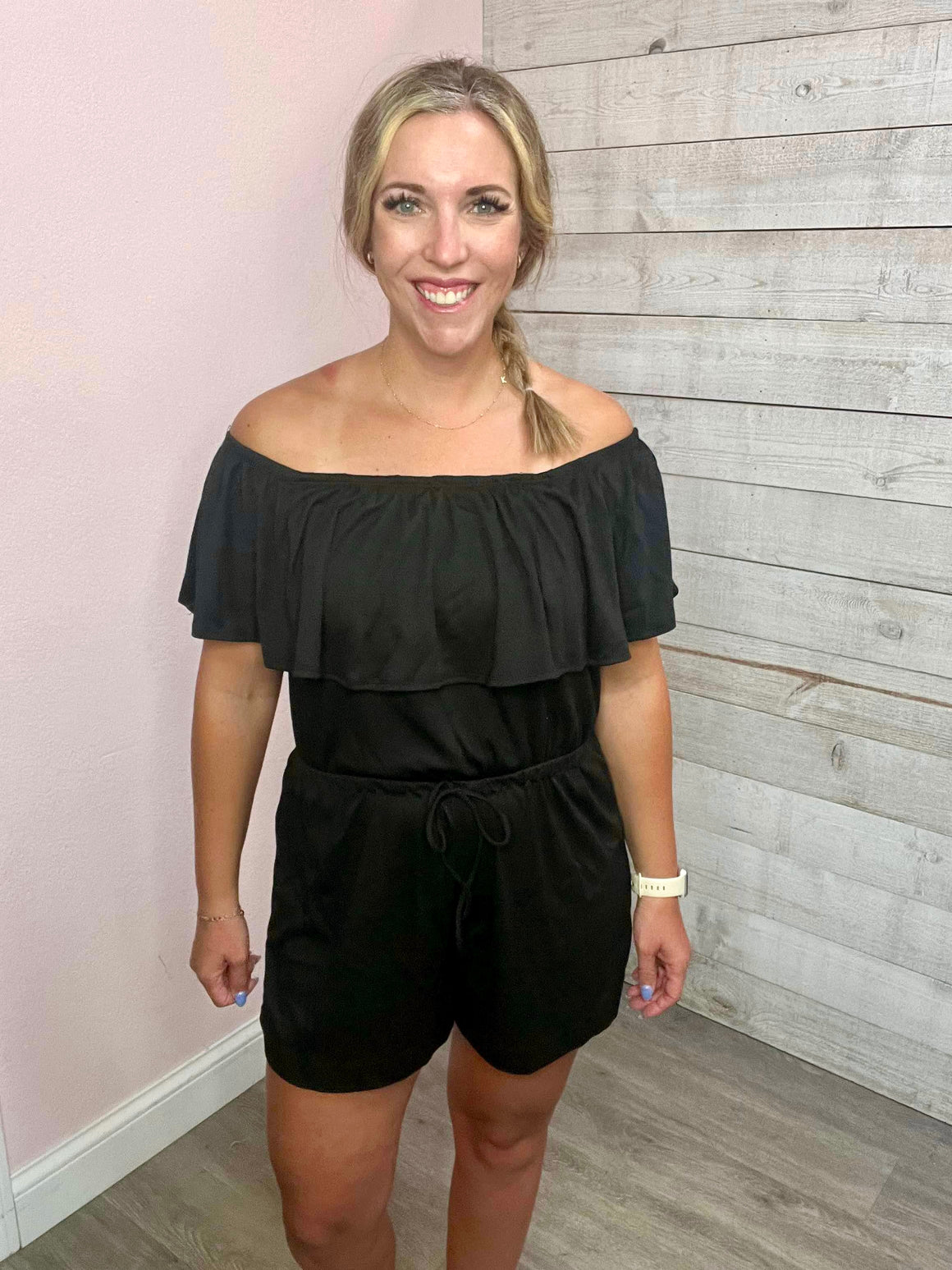 "Social Gathering" Black Romper