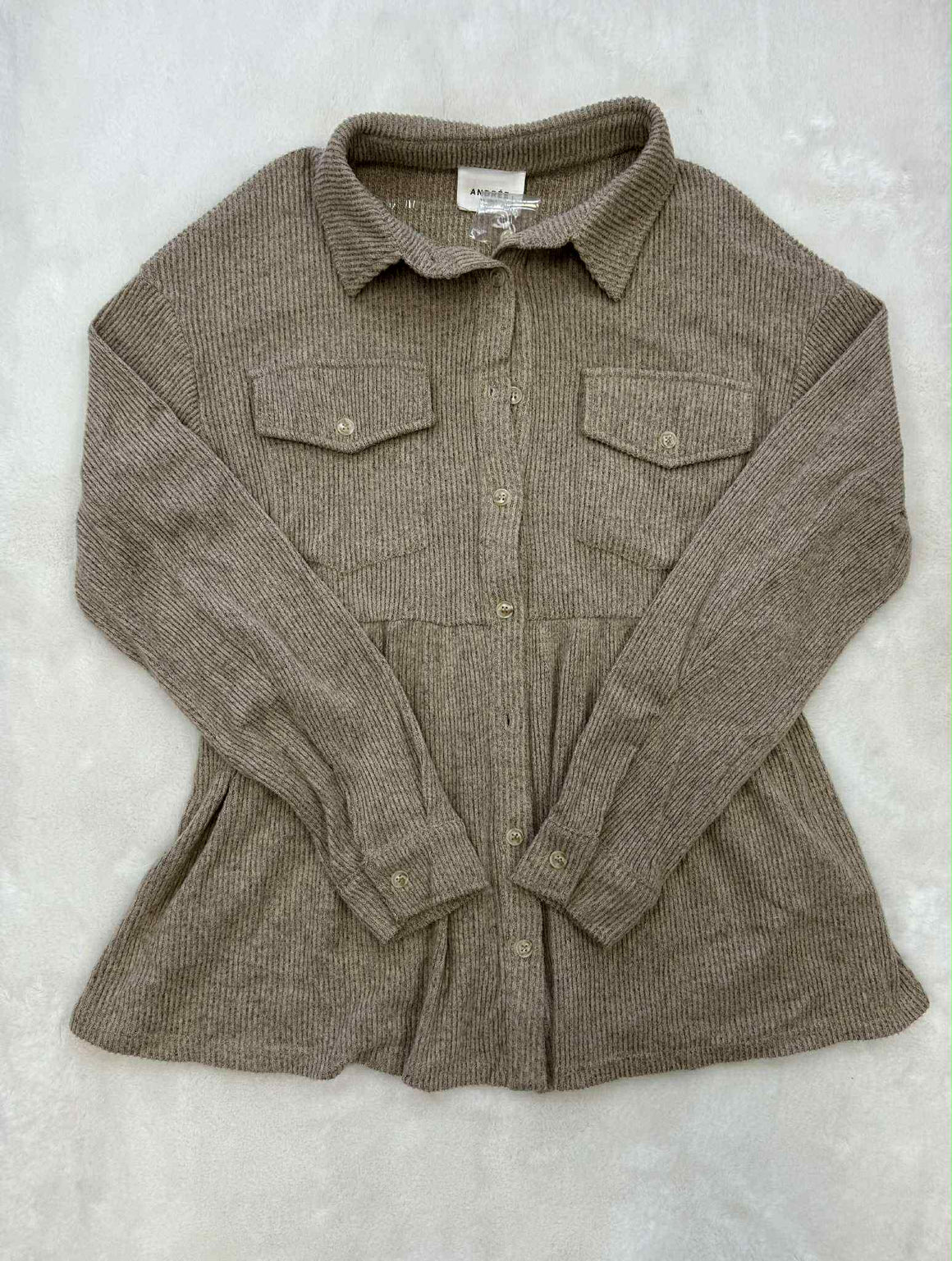 "Back To Work" Oatmeal Babydoll Top