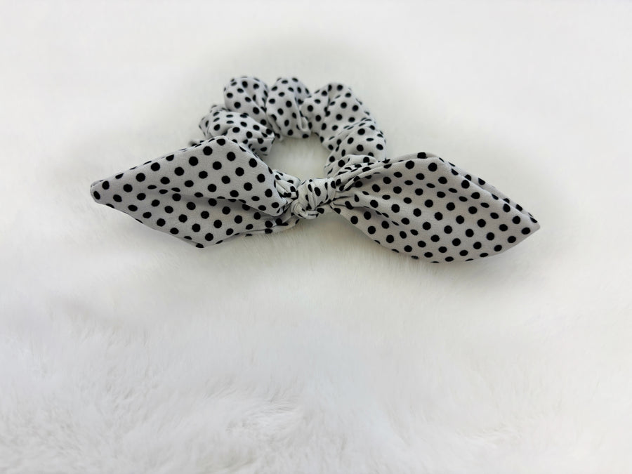 Polka-Dot Knot Bow Scrunchie Hair Ties