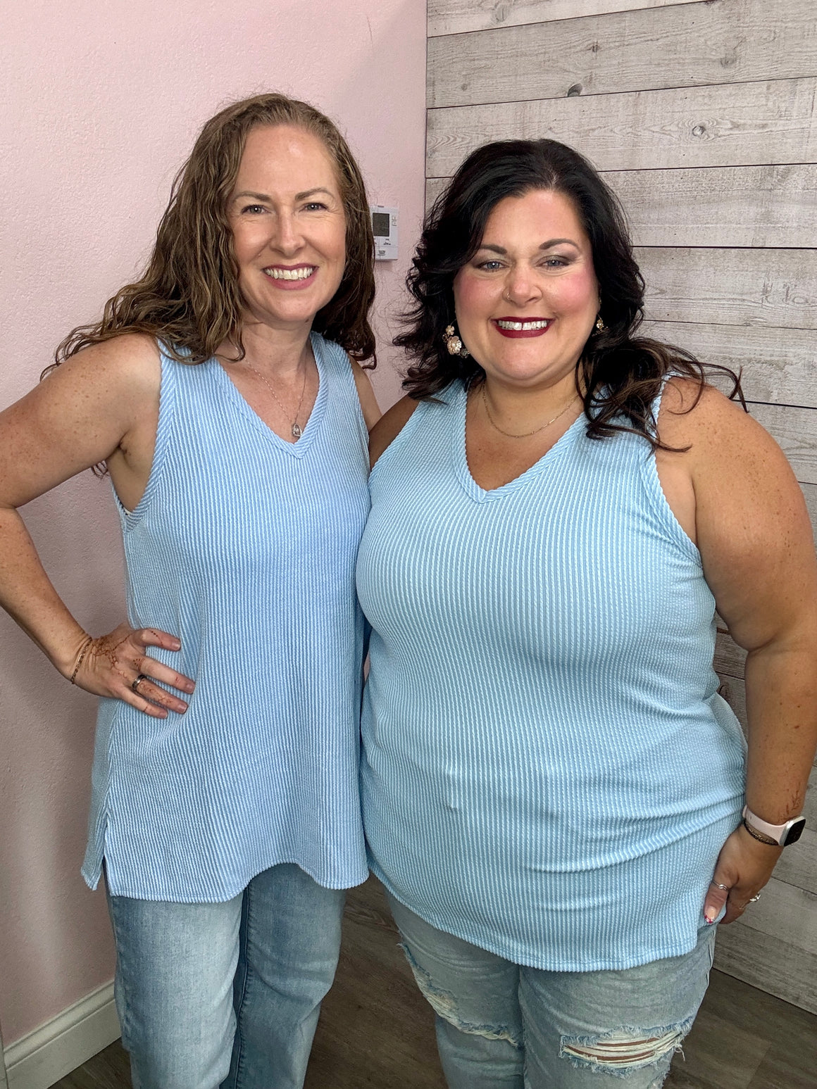 "Darling Days" Ribbed Tank Top- Blue