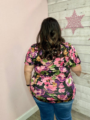"My Everything" Floral Print Short Sleeve Top *FINAL SALE*