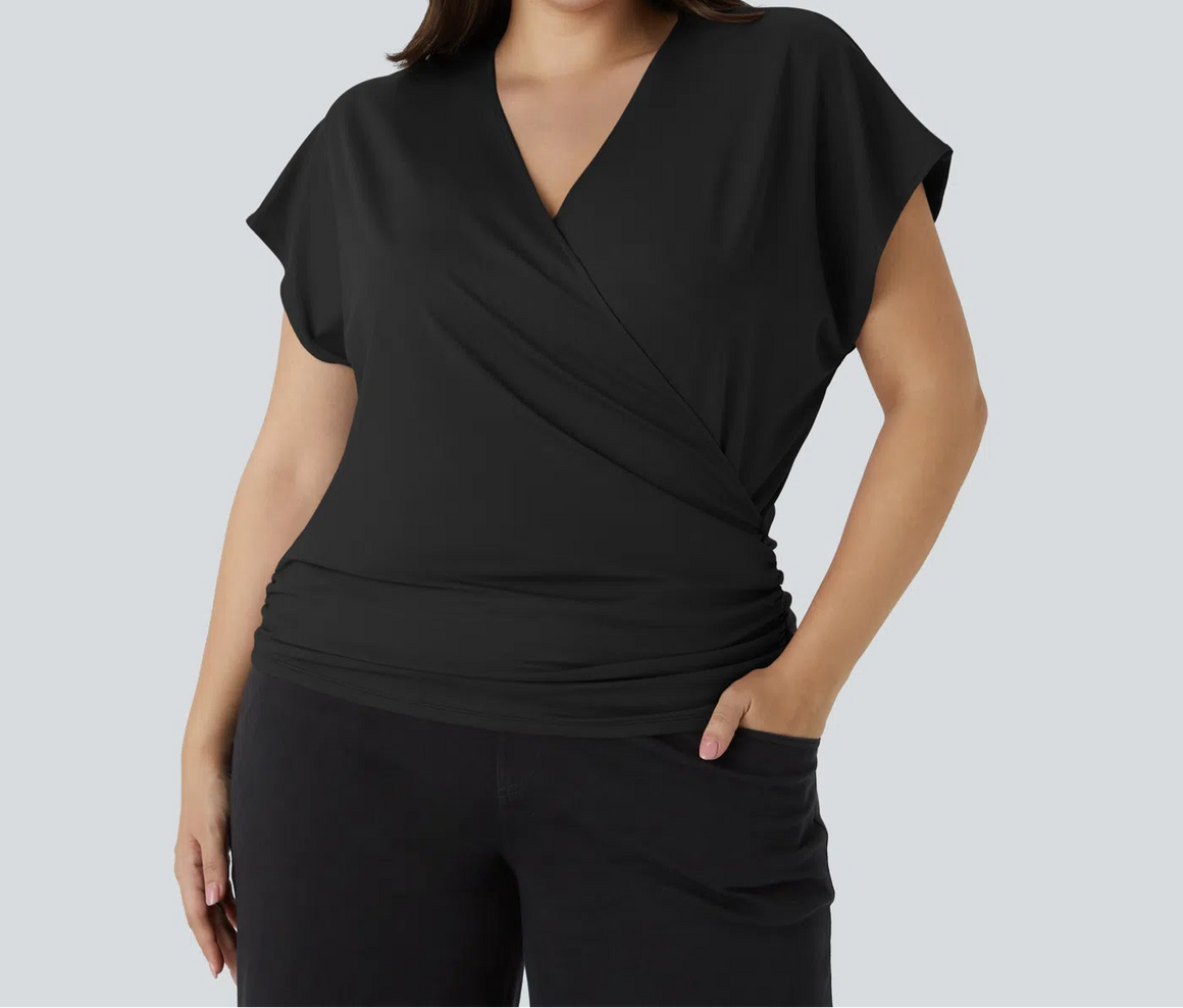 "Pretty Moment" Crossover Top- Black