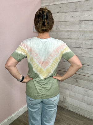 "Fun and Games" Sage Tie Dye Top