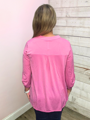 "Happiness" Solid Lizzy Top- Pink