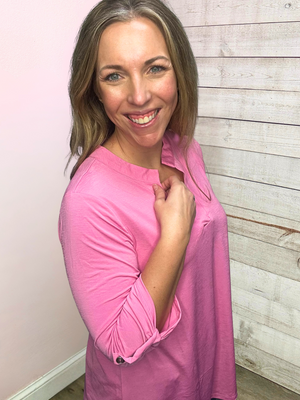 "Happiness" Solid Lizzy Top- Pink