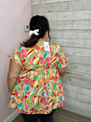 "Graceful Beauty" Floral Tiered Top *FINAL SALE*