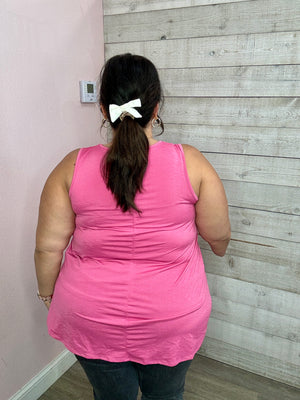 "Pushing Forward" Solid Tank Top- Pink