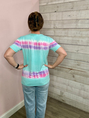"All About You" Aqua Tie Dye Top