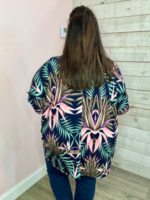 "Be Right There" Floral Kimono