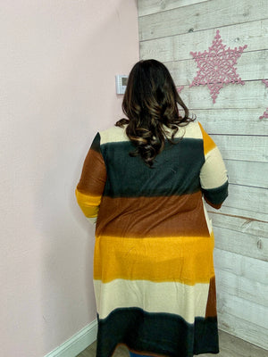 "If You Say So" Mustard Colorblock Cardigan *FINAL SALE*
