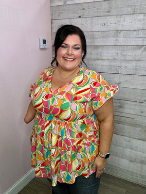 "Graceful Beauty" Floral Tiered Top *FINAL SALE*