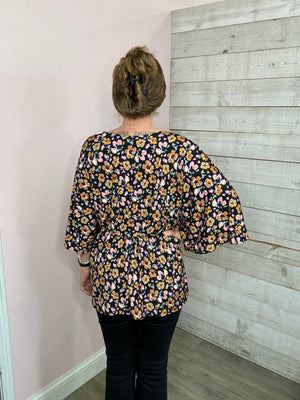 "Wildflower" Black Floral Dreamer Top *FINAL SALE*