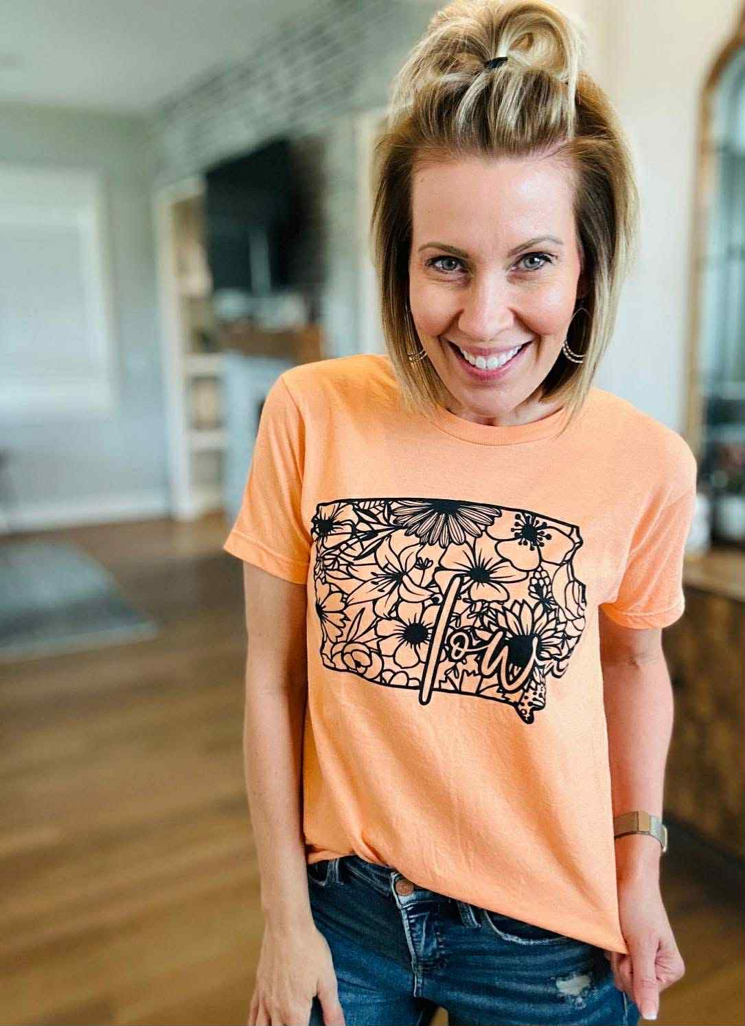 "Iowa" Orange Graphic Tee Pre-Order