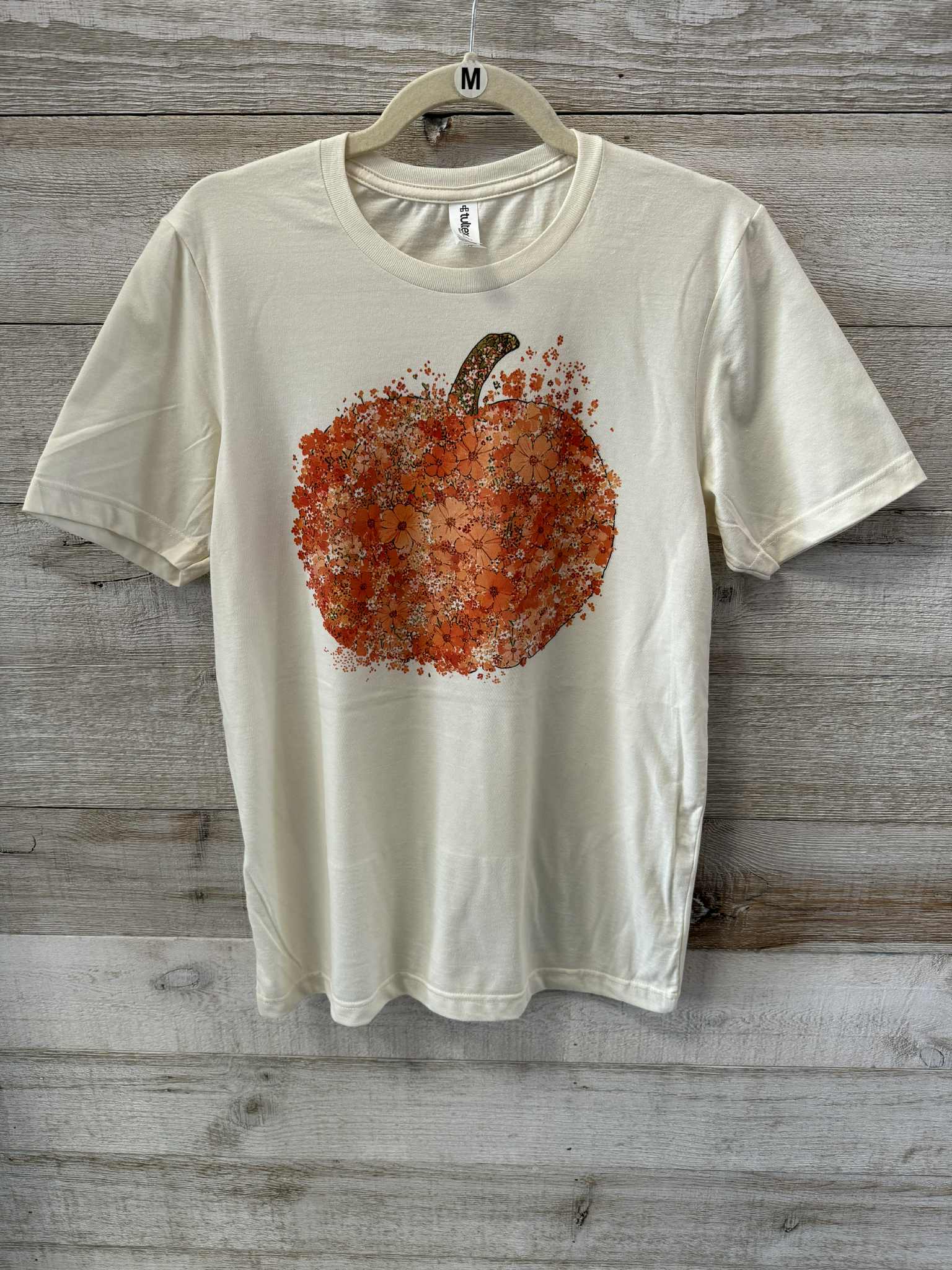 "Floral Pumpkin" Cream Graphic Tee