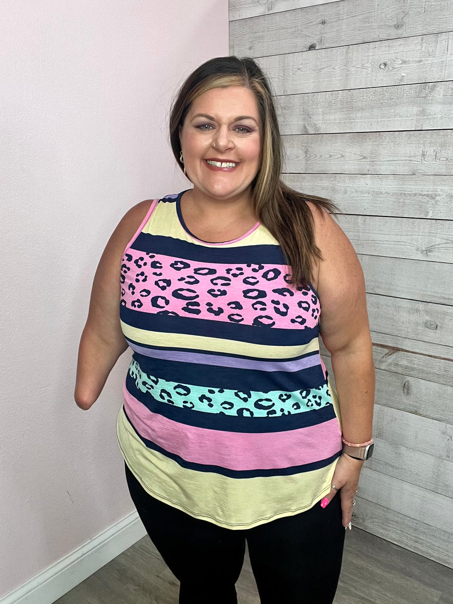 "Can't Compare" Neon Animal Print Tank Top