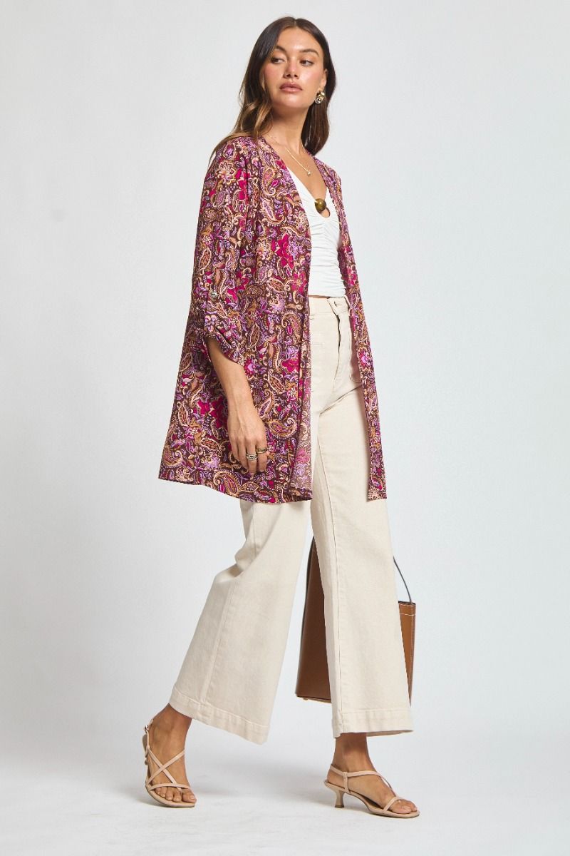 "All About Layers" Chocolate Floral Lizzy Cardigan