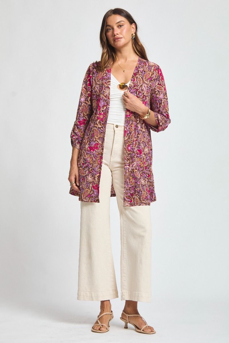 "All About Layers" Chocolate Floral Lizzy Cardigan