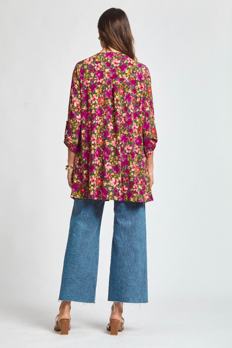 "Sunday Mornings" Green Floral Lizzy Cardigan