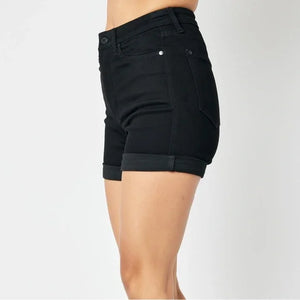 Judy Blue Hi-Waist Tummy Control Black Shorts- 150237
