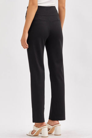 "Down To Business" Straight Pant - Black