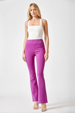 "Kick Flare" High Waist Flare Pant- Magenta