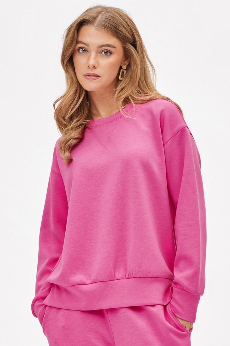 "Closer To Love" Solid Sweatshirt- Pink