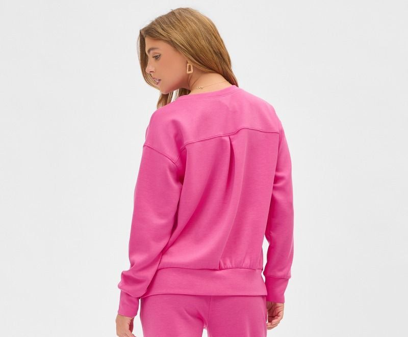 "Closer To Love" Solid Sweatshirt- Pink
